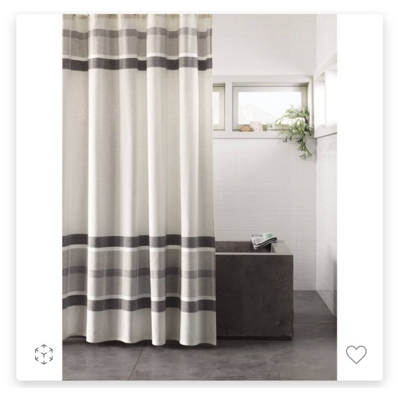 Project 62 Bath New Engineered Plaid Shower Curtain White Project